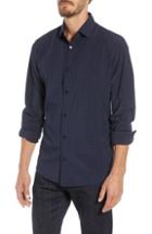 Men's Mizzen+main Burns Slim Fit Check Performance Sport Shirt, Size - Black