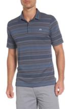 Men's Travis Mathew Bing Stripe Jacquard Polo, Size - Blue