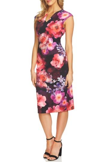 Women's Cece Floral Scuba Sheath Dress - Pink