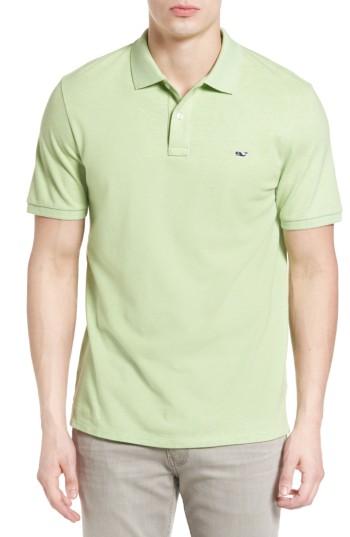 Men's Vineyard Vines Slim Fit Pique Polo, Size - Green