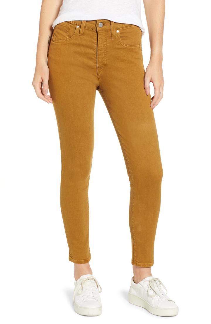 Petite Women's Caslon Sierra High Waist Ankle Skinny Pants P - Yellow