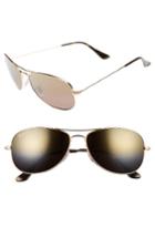 Men's Ray-ban 59mm Polarized Aviator Sunglasses - Shiny Gold/brown Mirror Gold