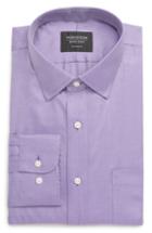 Men's Nordstrom Men's Shop Traditional Fit Solid Dress Shirt - 34/35 - Purple