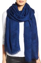 Women's Echo Pleated Blanket Scarf, Size - Blue