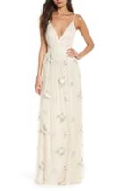 Women's Lulus Spaghetti Strap Tulle Gown - Ivory