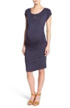 Women's Lab40 'toni' Maternity/nursing Midi Dress - Metallic