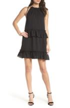Women's Nsr Lila Stripe Chiffon Halter Dress - Black