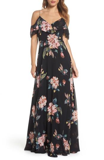 Women's Jenny Yoo Mila Off The Shoulder Gown - Black