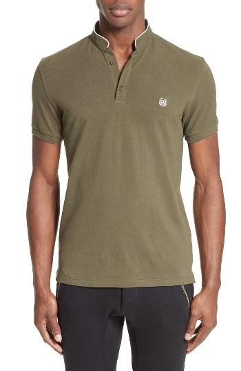 Men's The Kooples Contrast Officer Collar Polo - Green