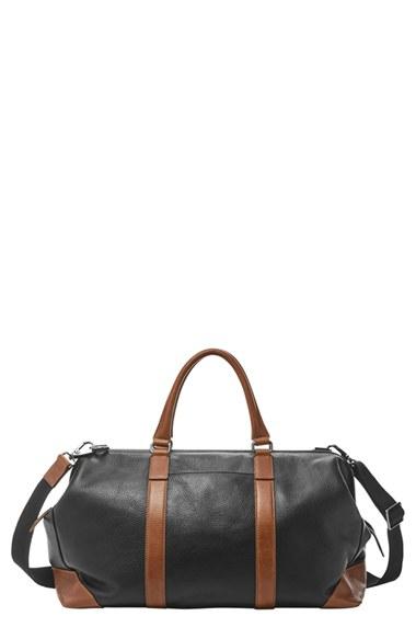 Men's Fossil 'mayfair' Leather Duffel Bag -