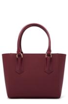 Dagne Dover Midi Signature Coated Canvas Tote - Burgundy