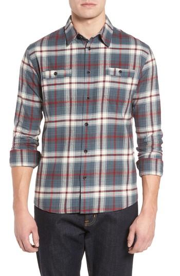 Men's Quiksilver Waterman Collection Raleigh Plaid Flannel Sport Shirt, Size - Black