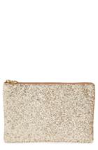 Madewell The Leather Pouch Wallet In Glitter - Metallic