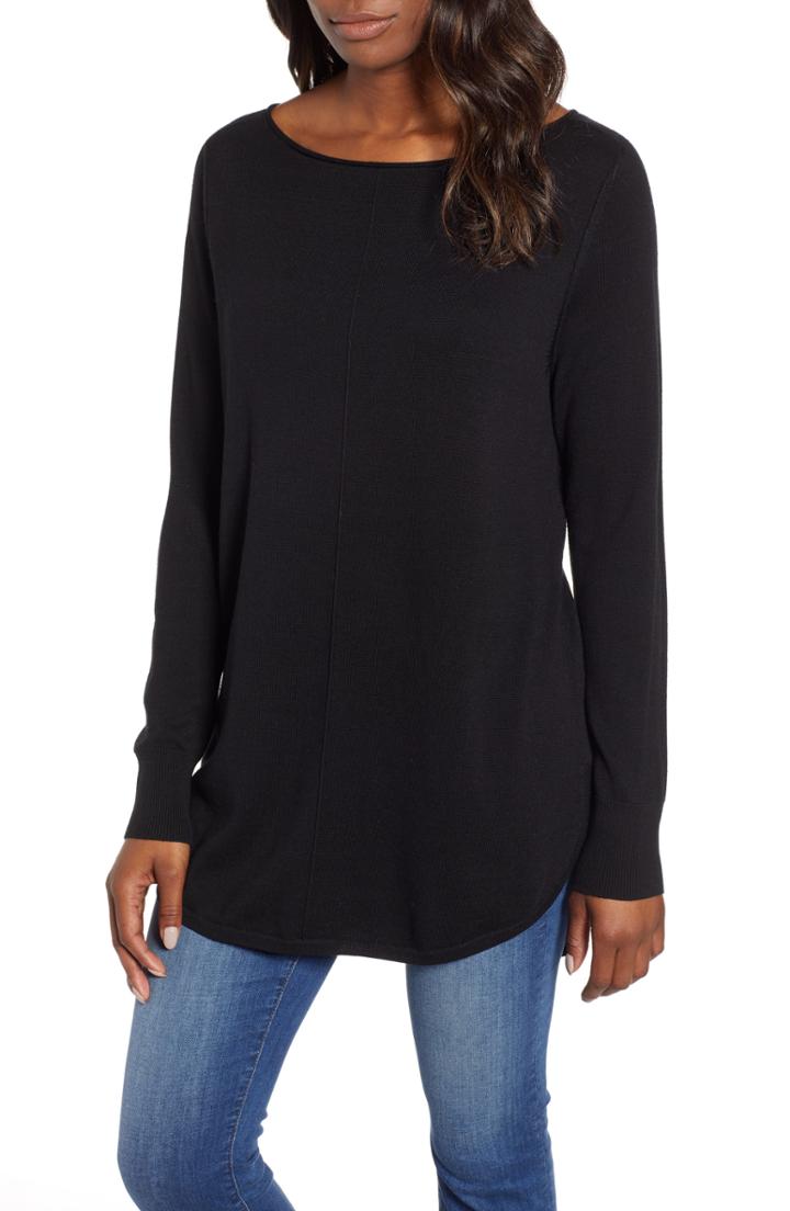 Women's Caslon Seam Detail Shirttail Tunic