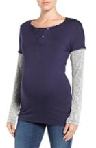 Women's Lab40 'maya' Maternity/nursing Top - Blue