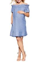 Women's Maternal America Maternity Knit & Woven Dress - Blue