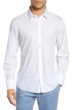 Men's Zachary Prell Mulberry Trim Fit Stretch Poplin Shirt, Size - White