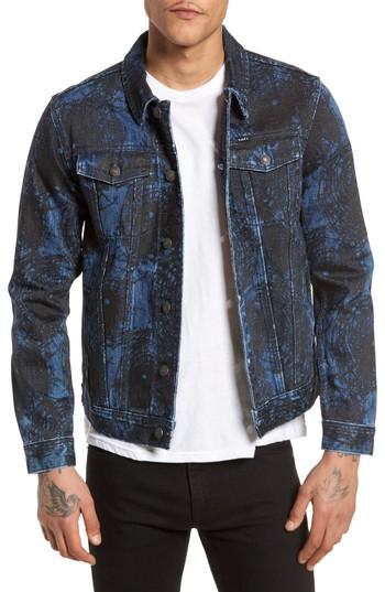 Men's Obey Shattered Denim Jacket - Black