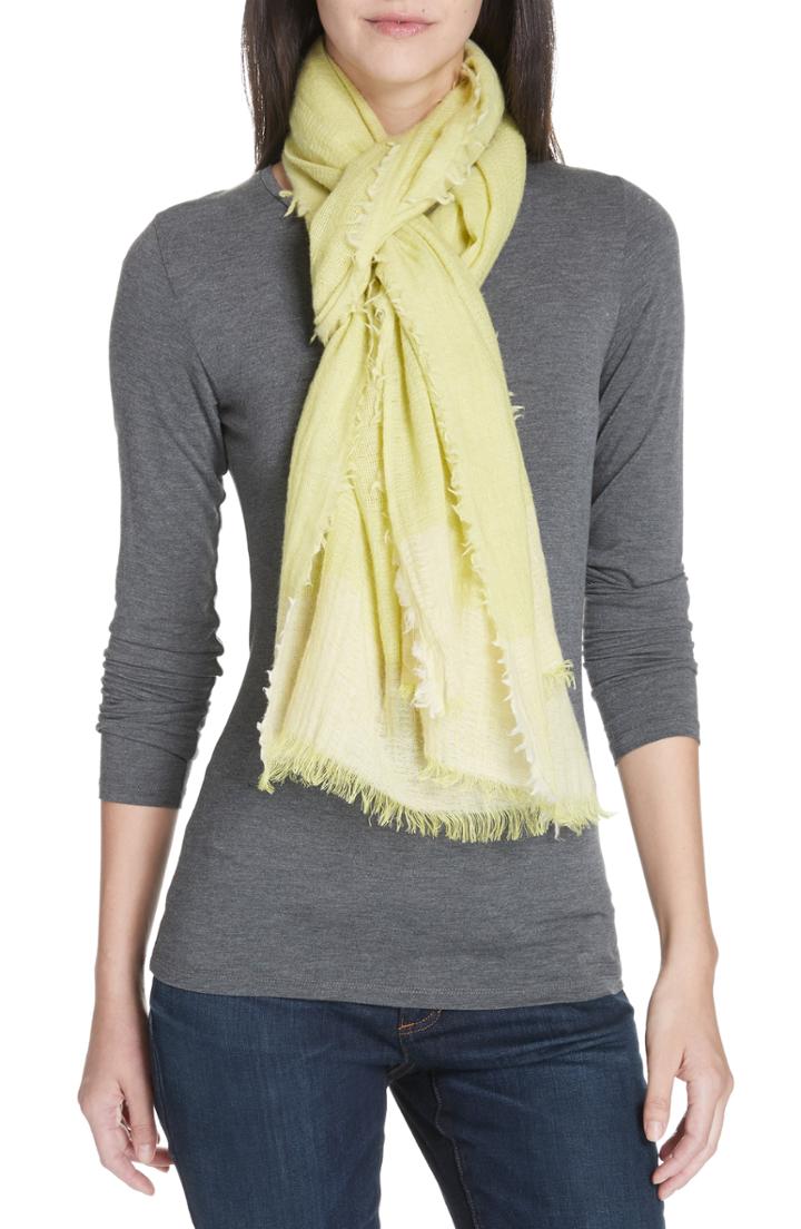 Women's Eileen Fisher Linen Blend Scarf, Size - Green