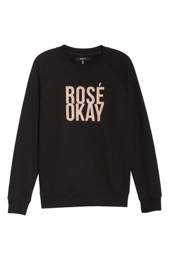 Women's Brunette The Label Rose Okay Sweatshirt /small - Black