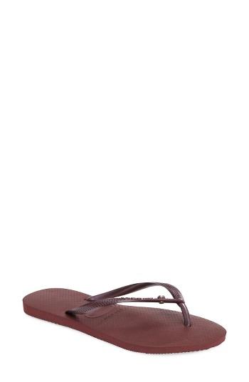 Women's Havaianas 'slim Crystal Glamour' Flip Flop /42 Br - Purple