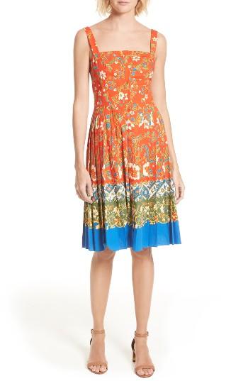 Women's Tory Burch Fernanda Border Print Dress - Orange