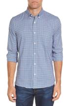 Men's Nordstrom Men's Shop Slim Fit Tech Smart Mini Check Sport Shirt - Blue