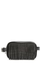 Steve Madden Studded Fringe Faux Leather Belt Bag - Black