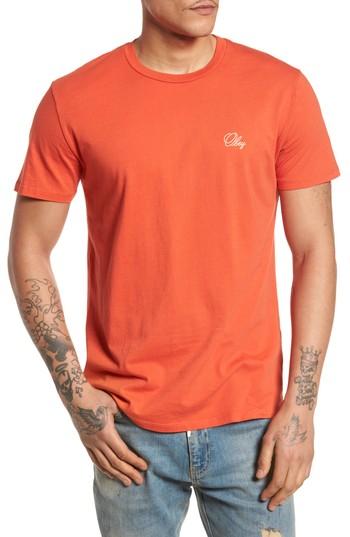 Men's Obey Old Script Superior T-shirt - Orange
