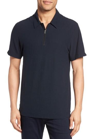 Men's James Perse Zip Placket Polo (xxl) - Blue