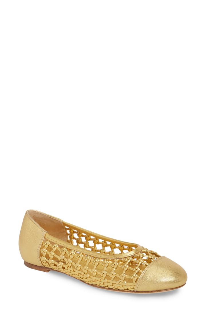 Women's Etienne Aigner Eden Skimmer Flat M - Metallic