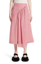 Women's Simone Rocha Three-panel Gingham Midi Skirt Us / 8 Uk - Red