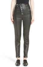 Women's Alexander Wang High Waist Leather Pants - Black
