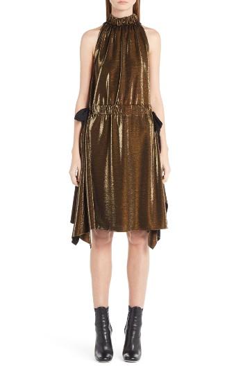 Women's Fendi Metallic Jersey Halter Dress Us / 38 It - Metallic