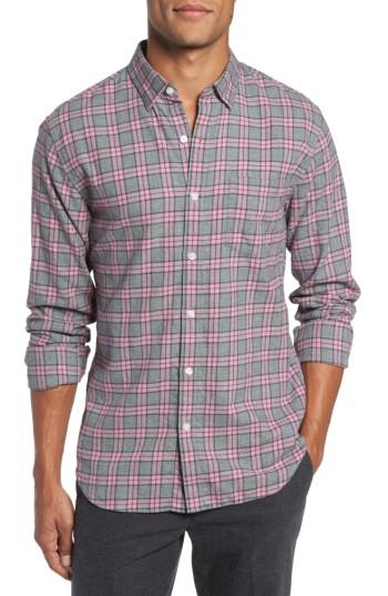 Men's Bonobos Slim Fit Plaid Brushed Twill Sport Shirt - Pink