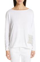 Women's Fabiana Filippi Embroidered Boat Neck Top Us / 38 It - White