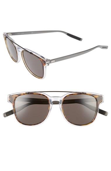 Men's Dior Homme 'black Tie' 52mm Sunglasses - Havana Crystal Ruthenium