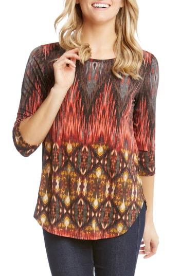 Women's Karen Kane Desert Print Shirttail Tee - Orange