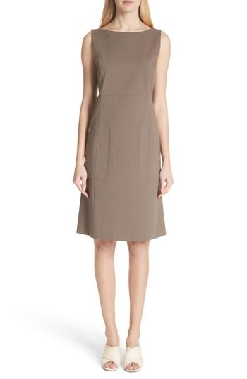 Women's Lafayette 148 New York Paxton Sleeveless Sheath Dress, Size - Brown