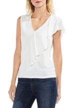 Women's Vince Camuto Asymmetrical Ruffle V-neck Top, Size - White