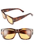 Women's Tom Ford 'stephen' 54mm Retro Sunglasses - Dark Havana/ Brown