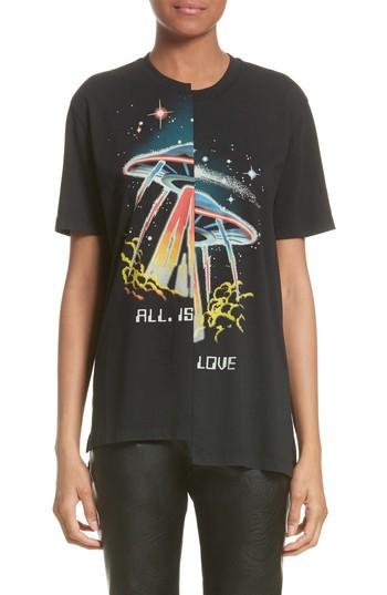 Women's Stella Mccartney All Is Love Ufo Asymmetrical Tee Us / 42 It - Black