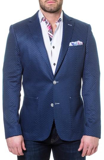 Men's Maceoo Socrate Leaf Print Sport Coat (s) - Blue