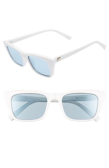 Women's Le Specs I Feel Love 51mm Cat Eye Sunglasses - Optic White