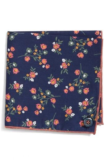 Men's Armstrong & Wilson Baby Rose Cotton Pocket Square, Size - Blue