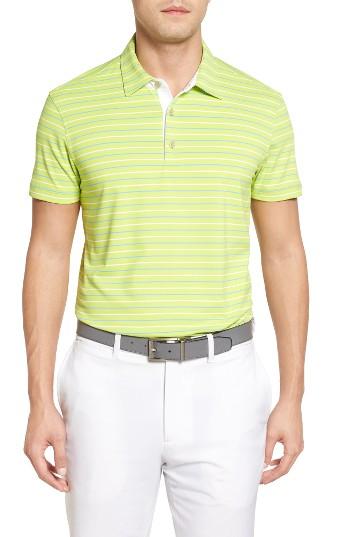 Men's Bobby Jones File Tech Stripe Golf Polo - Green