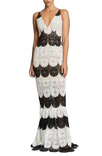 Women's Dress The Population Candace Crochet Mermaid Gown - White
