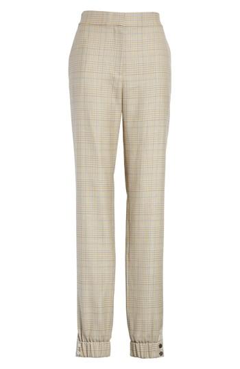 Women's Tibi Plaid Jogger Pants - Beige