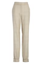 Women's Tibi Plaid Jogger Pants - Beige