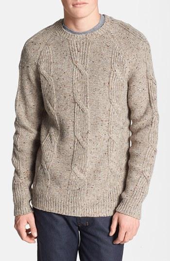 Topman Cable Knit Crewneck Sweater